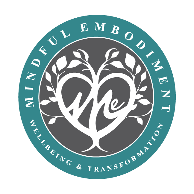 mindful embodiment mqt logo, with an M and and E forming a tree with heart leaves